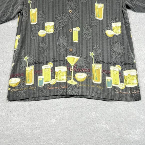 Tommy Bahama Shirt Mens Size Medium Gray Silk Button Up Hawaiian Relaxed Colada - Picture 4 of 11